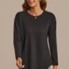 Black Long Sleeve Round Neck Textured Top -Women Dress Shop t3071304 1